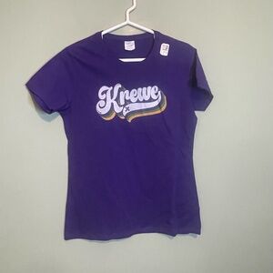 NWT Womens Mardi Gras Krewe Parade Carnival Costume Casual T-Shirt Blue Medium
